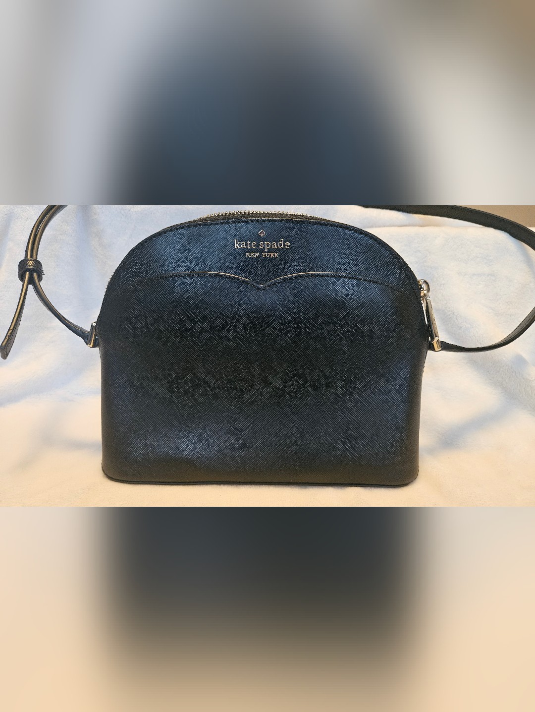 Kate Spade Black Saffiano Leather Dome Crossbody